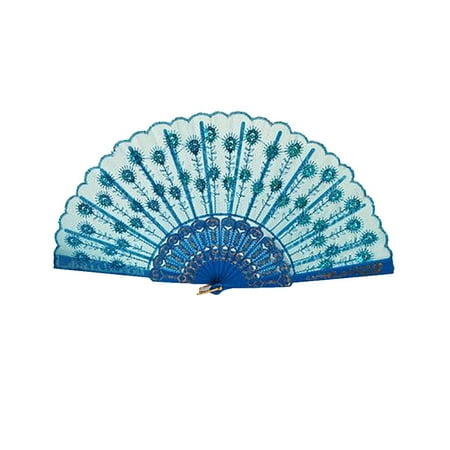 

〖CFXNMZGR〗Fans Spanish Lace Silk Folding Hand Held Dance Fan Flower Pattern For Party Wedding