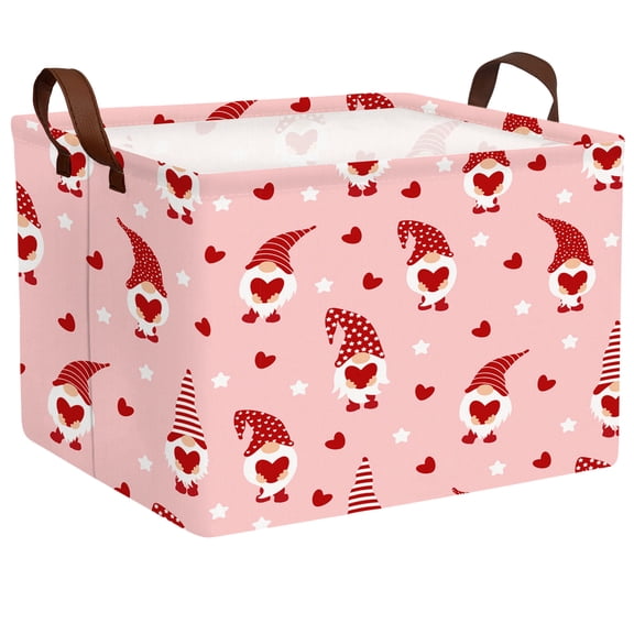 ASKETAM Large Valentine's Day Gift Basket Empty Storage Organizer Kid Room Décor (Pink Dwarf Love)