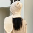 thumbnail image 3 of Winter Warm Elastic Soft Ear Protection Knitted Scarf Hat Fleece Lined Beanie Hat, 3 of 7