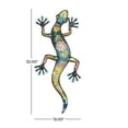 thumbnail image 3 of DecMode Multi Colored Metal Indoor Outdoor Lizard Wall Decor with Teal and Yellow Accents, 3 of 11