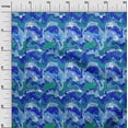 thumbnail image 3 of oneOone Polyester Spandex Medium Blue Fabric Abstract Sewing Material Print Fabric By The Yard 56 Inch Wide, 3 of 5