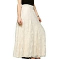 thumbnail image 1 of Jupes de Plage Plissées A-Line Maxi Dentelle Florale pour Femmes, 1 of 7