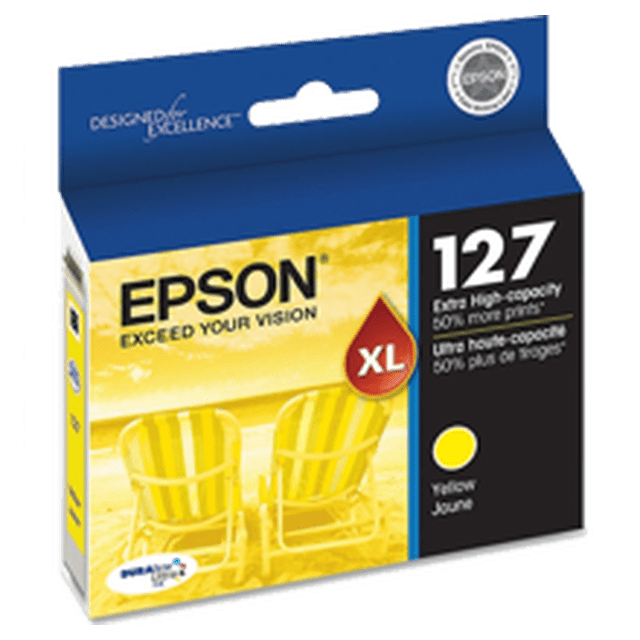 -Tout Neuf Original EPSON T127420 Cartouche d'Encre / Jet d'Encre Jaune à Rendement Très Élevé pour EPSON WorkForce 840