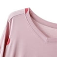 thumbnail image 5 of YWDJ Women Sleepwear Pajamas Set Long Sleeve Pink Lightweight Plus Size Hearts Shirt 2 Piece Long Pants Loungewear 2XL, 5 of 5