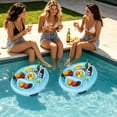 thumbnail image 6 of AuroraX Inflatable Pool Cup Holder Floating Beverage Cooler Straw Hole Holds Cans & Bottles Lightweight PVC Durable Summer Pool Party Drink Holder Blue, 6 of 6