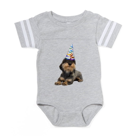 CafePress - Wirehaired Dachshund Party - Cute Infant Baby Football Bodysuit
