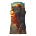 thumbnail image 5 of Sakmal Scoop Neck Men Tank Tops Orange Orange Stringer Lightweight Camisole Graphic Lion Muscle Men Sleeveless T Shirts, 5 of 5