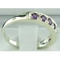 thumbnail image 3 of LBG 18k White Gold Natural Amethyst Womens Band Ring - Sizes 4 to 12 Available, 3 of 4