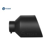 Fedar Black Inlet 5 inch Outlet 10 Rolled End Angle Cut Truck Exhaust Tip Tail Pipe