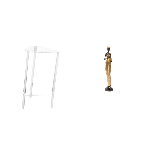 Mesita de noche,Mesa auxiliar de acrílico transparente,mesa auxiliar transparente de 2 niveles,Estatuas de mujeres,Estatuas y esculturas africanas Tienda de estatuas de mujeres,Figuras