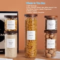 thumbnail image 2 of 5 Set Glass Pantry Storage Jars with Acacia Airtight Lid - Thicken Glass Kitchen Canisters with 132 Pantry Labels - Clear Glass Food Storage Containers with Wood Lid for Tea,Sugar,Candy,Cookie,Pasta, 2 of 7