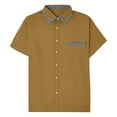 thumbnail image 4 of Eltusu Men's Casual Button Down Shirts, Breathable Stretch Summer Lapel Collar Short Sleeve Shirts Khaki Size 3XL, 4 of 7
