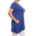 thumbnail image 3 of MOA COLLECTION Women's Plus Size Casual Short Sleeve Loose Solid Tunic Top, 3 of 6
