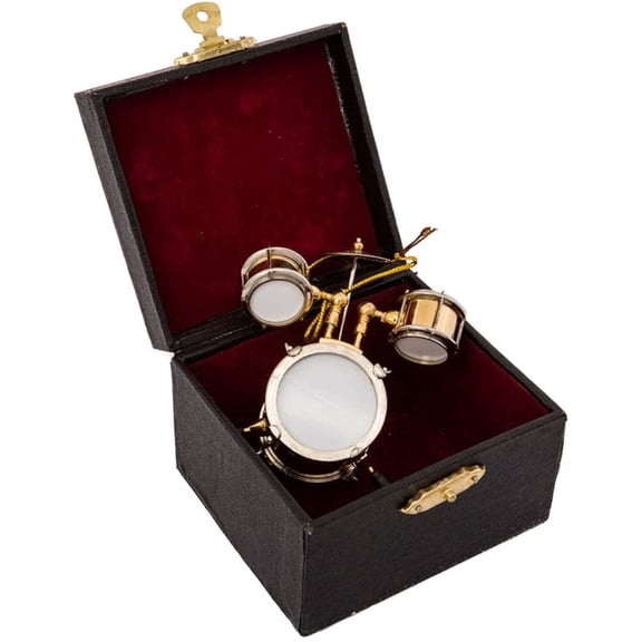 Kurt S. Adler Brass Musical Drum Ornament, 2.8-Inch, Gold