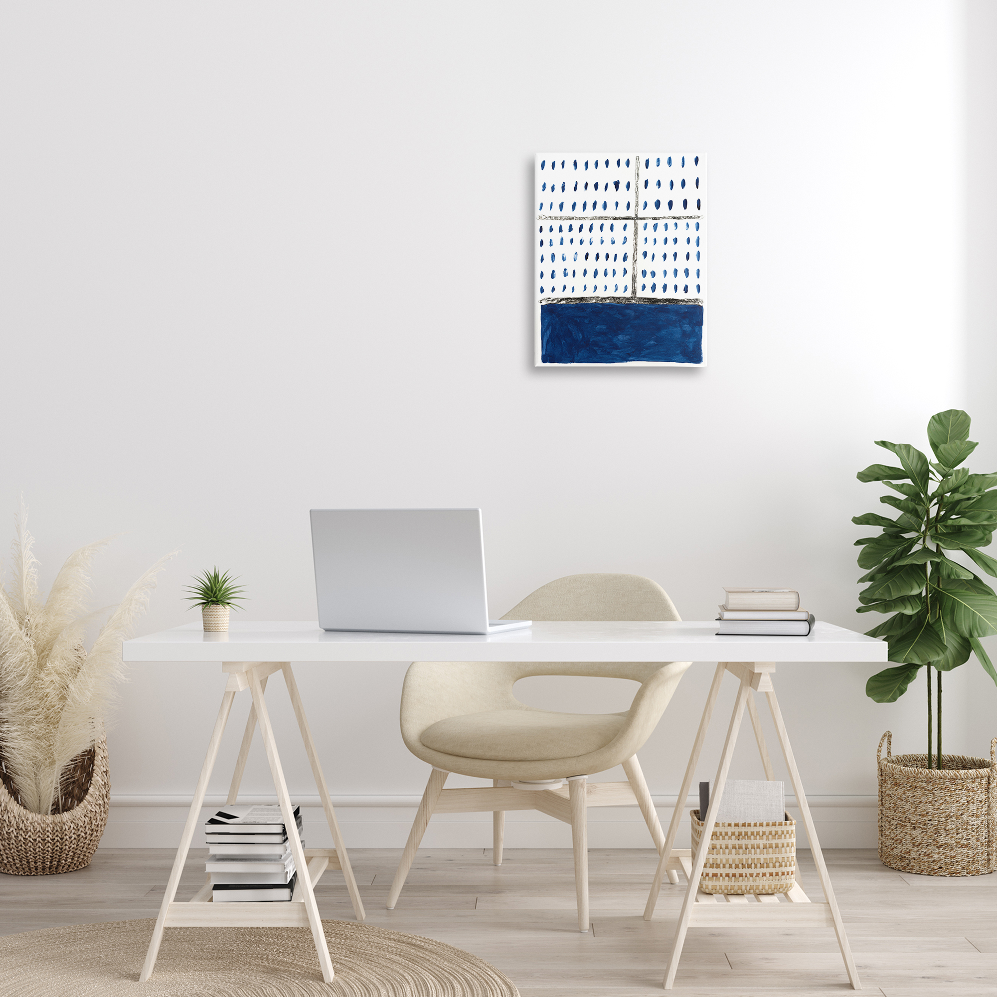 Stupell Industries Dotted Pattern Impression Abstract Painting Gallery Wrapped Canvas Art Print Wall Art, 16 x 20