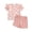 Pink, variant on Musuos Toddler Girls Cute Summer Clothes Set, 6M 12M 18M 24M 3Y 4Y Short Sleeve Crew Neck Flower Print T-shirt with Solid Color Shorts
