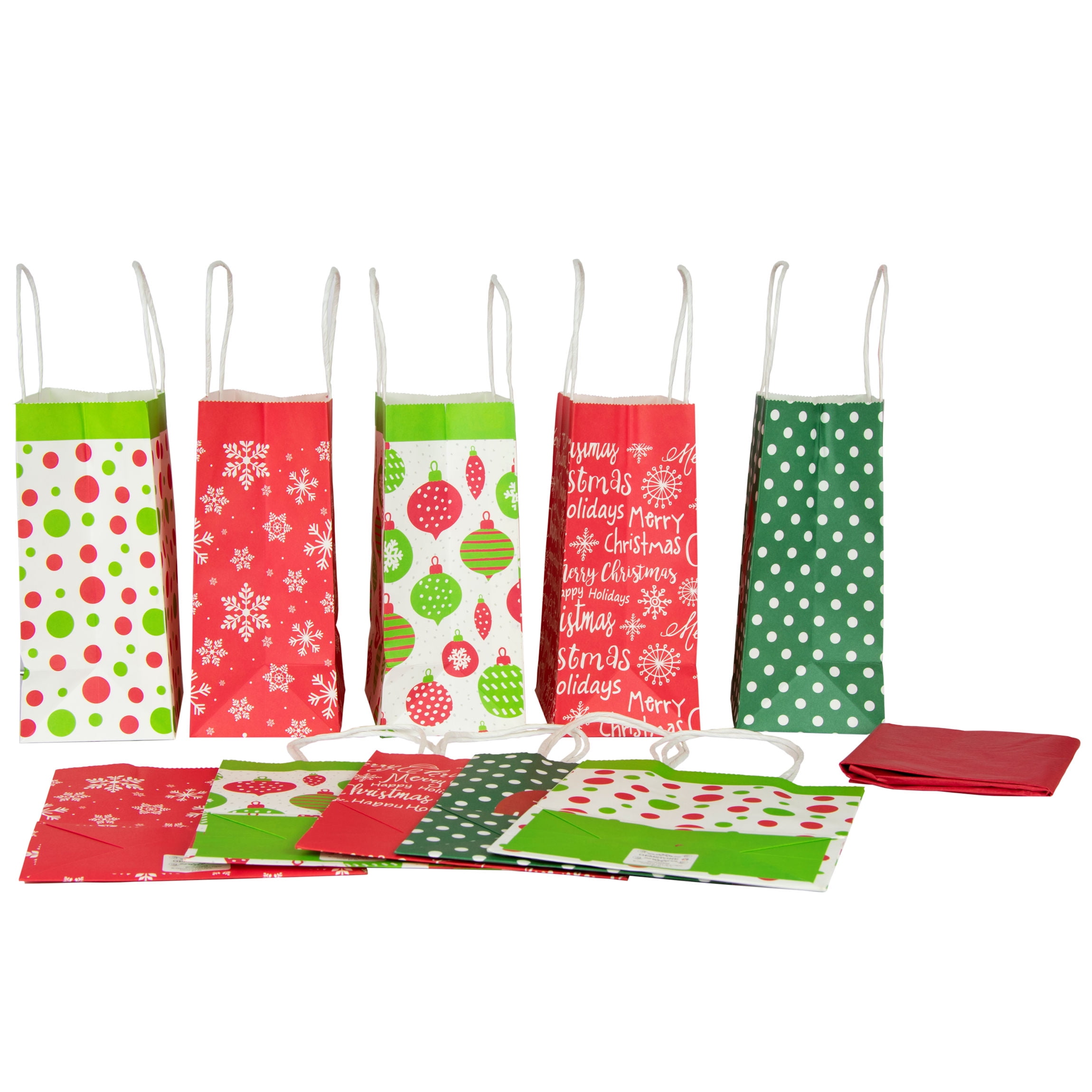 Gift Bag Pack Matching Tissue Paper 10 Piece Christmas Seasonal Packaging  New