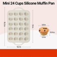 thumbnail image 4 of 2 Pack Mini Muffin Pan, Reinforced Frame Mini Cupcake Pans 24 Cups Nonstick Mini Muffin Silicone Molds with Handle, 4 of 5