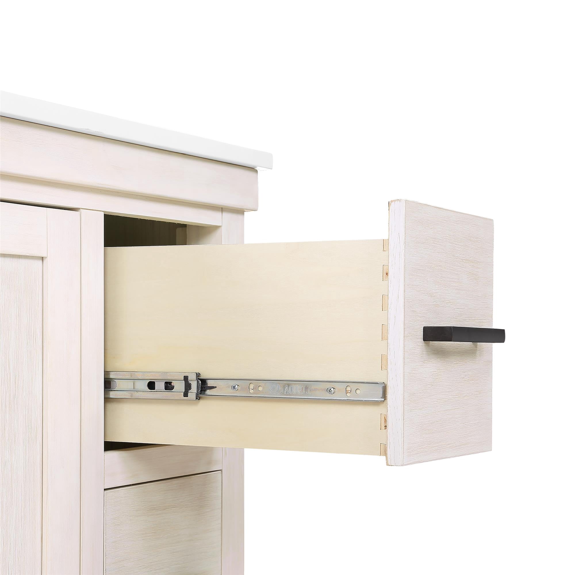 DHP Sunnybrooke 36 Inch Bathroom Vanity w/ Sink, Rustic White