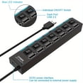 7-Port USB 2.0 Hub with Individual On/Off Switches & LED Indicators ...
