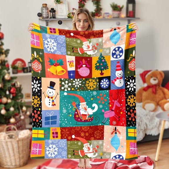 JML Christmas Blanket, Soft Throw Blanket, 30"x40", Lightweight Plush Holiday Blanket for Home Decor, Christmas Gifts for Adults and Couples