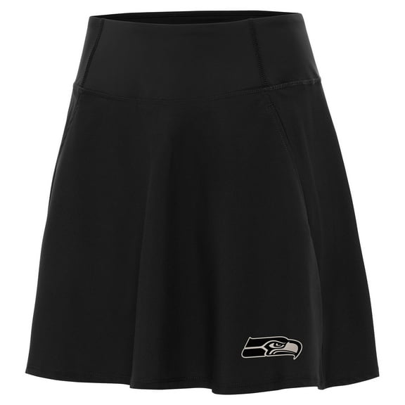 Women's Antigua Black Seattle Seahawks  Brushed Carbon Chip Skort