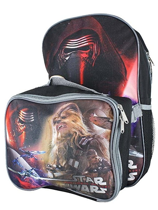 Disney Star Wars 16/" Large School Backpack With Detachable Lunch Bag
