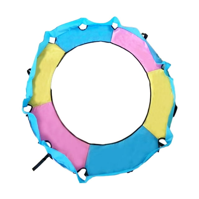QualitChoice Housse de Ressort de Trampoline Résistante aux Déchirures Tapis d'Eau Épais Cadre Rond Jaune Bleu Rose 1,5m
