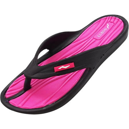 Norty - Womens Molded Flip Flop Sandal, Lightweight and Airy, 40649 Fuchsia/Black /