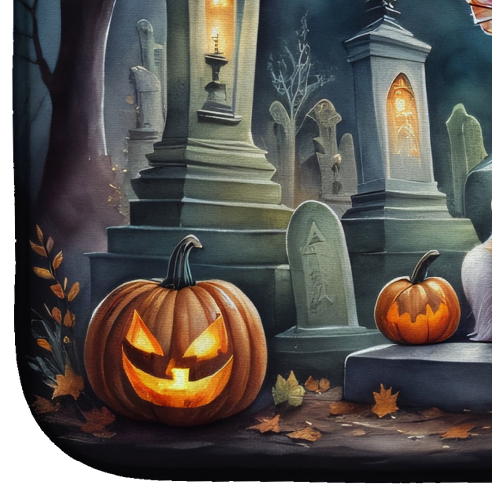 Carolines Treasures DAC2031DDM 21 x 14 in. Chihuahua Spooky Halloween Dish Drying Mat