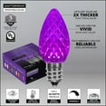 thumbnail image 3 of OptiCore C7 Shatterproof Purple LED Christmas Lights Replacement Bulbs, Pack of 25, 0.84W, E12 Candelabra Base, 3 of 5