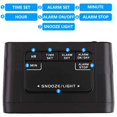 thumbnail image 4 of HENSE Creative Nightlight Smart Light Alarm Clock Bedside Desk Table Electronic Clock Battery Operated Mute Luminous Alarm Clock with Adjustable Light HA35 (Black), 4 of 5