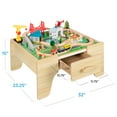 thumbnail image 3 of Best Choice Products Wooden Train Set Table for kids, 56pc Multi-Activity Table for Kids w/Toy Storage Drawer & Reversible Top  - Natural, 3 of 8