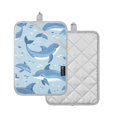 thumbnail image 2 of Pot Holders Set of 2 Heat Resistant 338℉ Kitchen Oven Gloves Potholder Cooking Baking Microwave Mitts Dolphins Pattern, 2 of 7