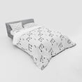 thumbnail image 3 of Ambesonne Black and White Bedding Set 3 Pcs, Musical Notes, Twin, Charcoal Grey, 3 of 3