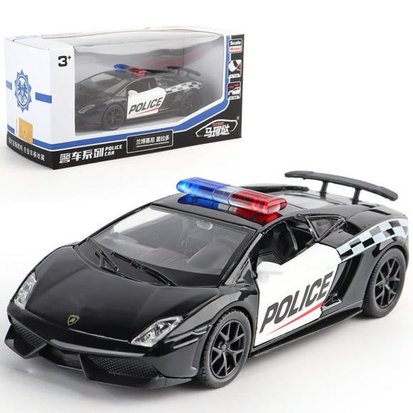 OUTOP Boys 1:36 Police Car Toys Simulation 2-door Pull-back Car Model Ornaments For Children Gifts Collection