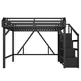 thumbnail image 5 of Bellemave Twin XL Loft Bed with Stairs and Storage Wardrobe, Metal Loft Beds Frame with USB Ports and LED Lights,Game Loft Bed Twin XL with Large Under-Bed Space, Easy Assembly (Black), 5 of 8