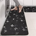 thumbnail image 2 of Kitchen Rugs Sets Of 2,Black Gray Butterfly Pattern Anti Fatigue Kitchen Mat Rugs Non Slip Washable,Decorative Kitchen Floor Mats for Kitchen,Sink,Laundry,17"x47"+17"x47", 2 of 5