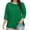 Green, variant on MIXUE Womens Summer Tops Summer Solid Color Round Neck Plus Size 3/4 Sleeve Casual Stylish Pullover Tshirts Activewear,Green,L