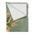 thumbnail image 2 of Christmas Soft Flannel Fleece Throw Blanket, Flying Christmas Angel with Wings Playing Trumpet Mythological Artwork, Cozy Plush for Indoor and Outdoor Use, 70" x 90", Yellow Mint, by Ambesonne, 2 of 5