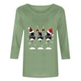 thumbnail image 4 of Hauts pour Femmes à Manches 3/4, Noël, Tendance, Col Rond, Tunique Décontractée, Haut de Base pour les Fêtes, Coupe Ample, 2025, 4 of 5