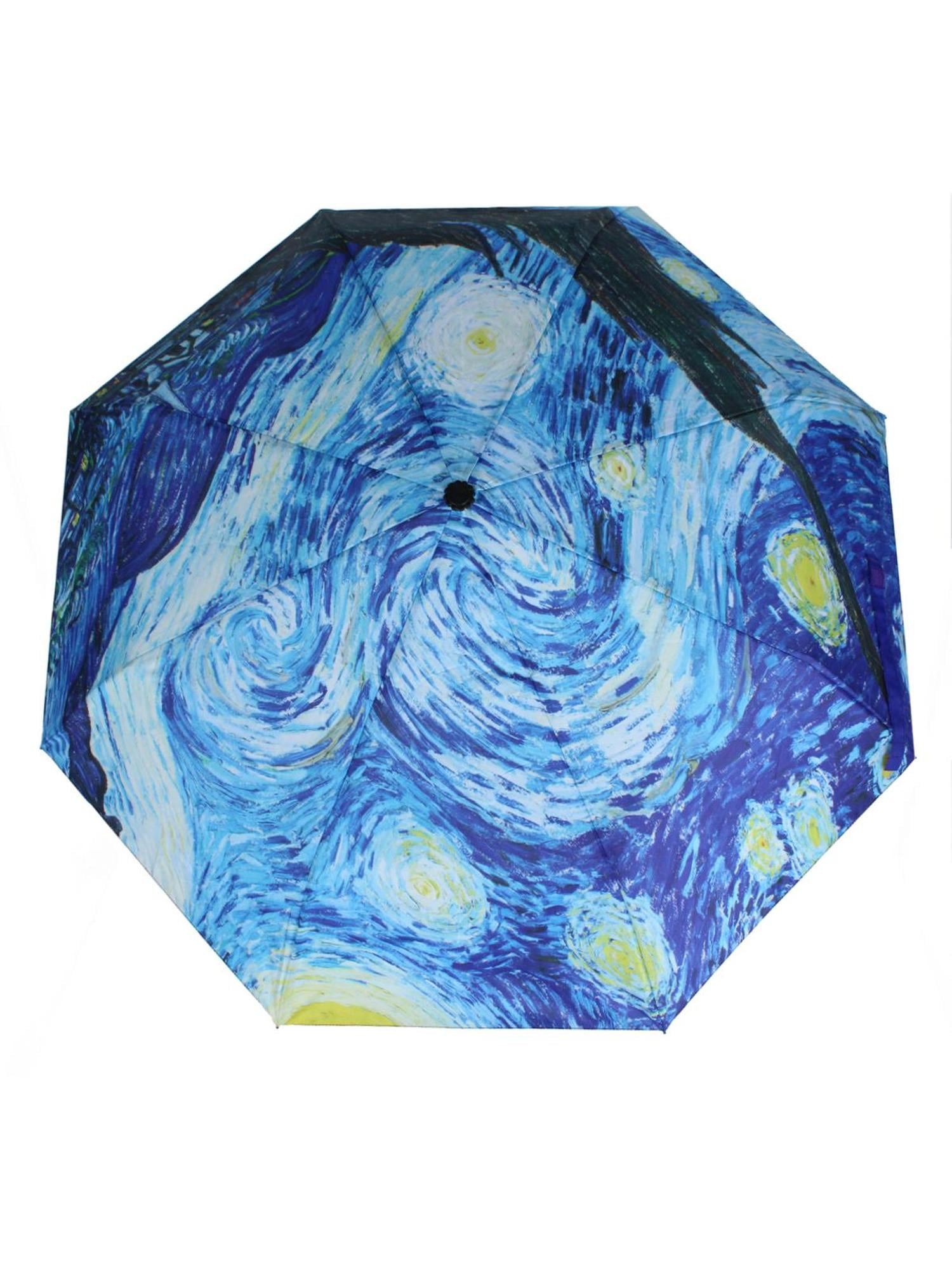 CTM  Van Gogh Starry Night Auto Open Compact Umbrella (Women)