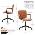 thumbnail image 5 of Porthos Home  Nels Adjustable PU Leather Swivel Office Chair Brown, 5 of 6