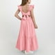 thumbnail image 1 of Odeerbi 4-15 Años de Las Niñas de Verano de Algodón de Lino Maxi Vestido Con Cuello Cuadrado de La Espalda de Arco Ruffle Tierrado Vestido de Línea A Para Las Vacaciones de La Playa de La Fiesta, 1 of 8