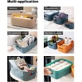 thumbnail image 6 of Casewin 4 Pack Plastic Storage Boxes Orange Storage Basket for Cupboard,Office,Living Room,Home,Bathroom, Bedroom,Kitchen Storage, 6 of 8