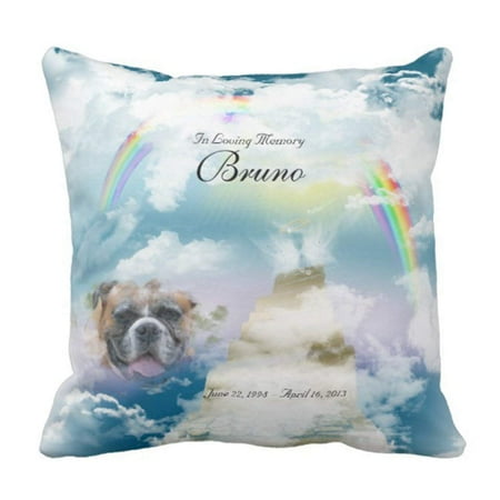 - ARTJIA Loss Rainbow Bridge Pet Dog Loving Pillowcase Cover 20x20 inch
