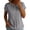 Gray, variant on Women's Crew Neck Collared Tops Partial Button Placket Front Gathered Waist Short Sleeve Shirts Loose Fit Dressy Casual Solid Color Blouses XXL