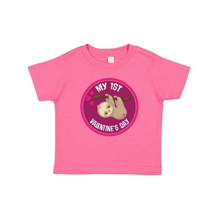 

Inktastic First Valentines Day Sloth Gift Baby Girl T-Shirt