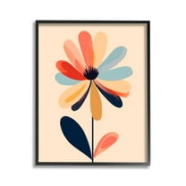 Stupell Industries Alternating Petals Flower Botanical & Floral Painting Black Framed Art Print Wall Art, 11 x 14