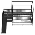 thumbnail image 4 of Bellemave Bunk Bed with Slide and Stairs, Metal Twin Over Twin House Bunk Bed Frame with Storage Shelves, Floor Low Bunk Beds for Bedroom (Black), 4 of 8